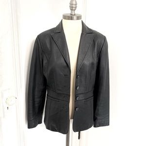 Alfani black Genuine leather jacket size Medium